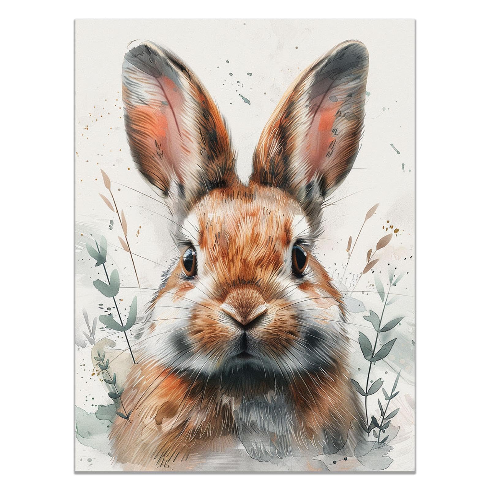 Amazon.co.jp: JOSUE うさぎ 絵画 キャンバス ビンテージ動物