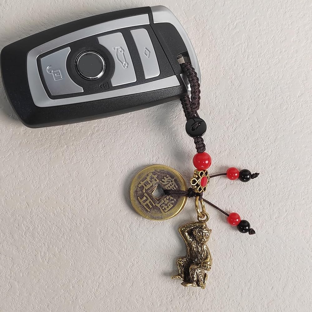 Amazon.com: Mansiyuyee Brass Chinese Zodiac Monkey Statue Keychain