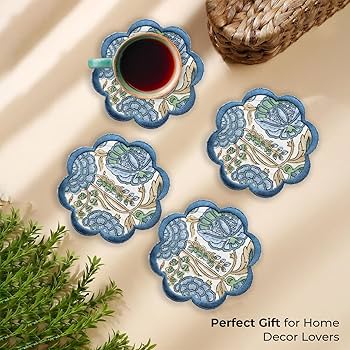 Amazon｜Ridhi ハンドブロックプリント 8枚 キャンバス コットン