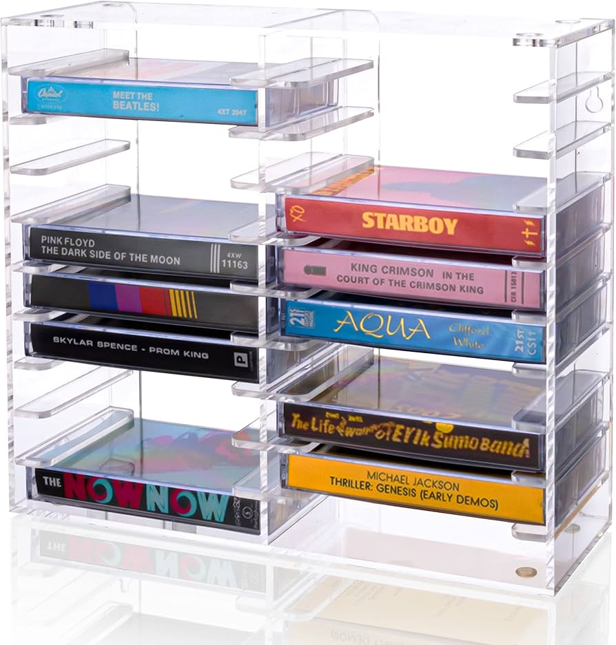 Amazon.co.jp: カセットテープ収納ケース オーガナイザーラック 20