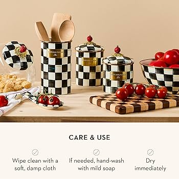 Amazon｜MACKENZIE-CHILDS 小さなエナメルキャニスター キッチン保存