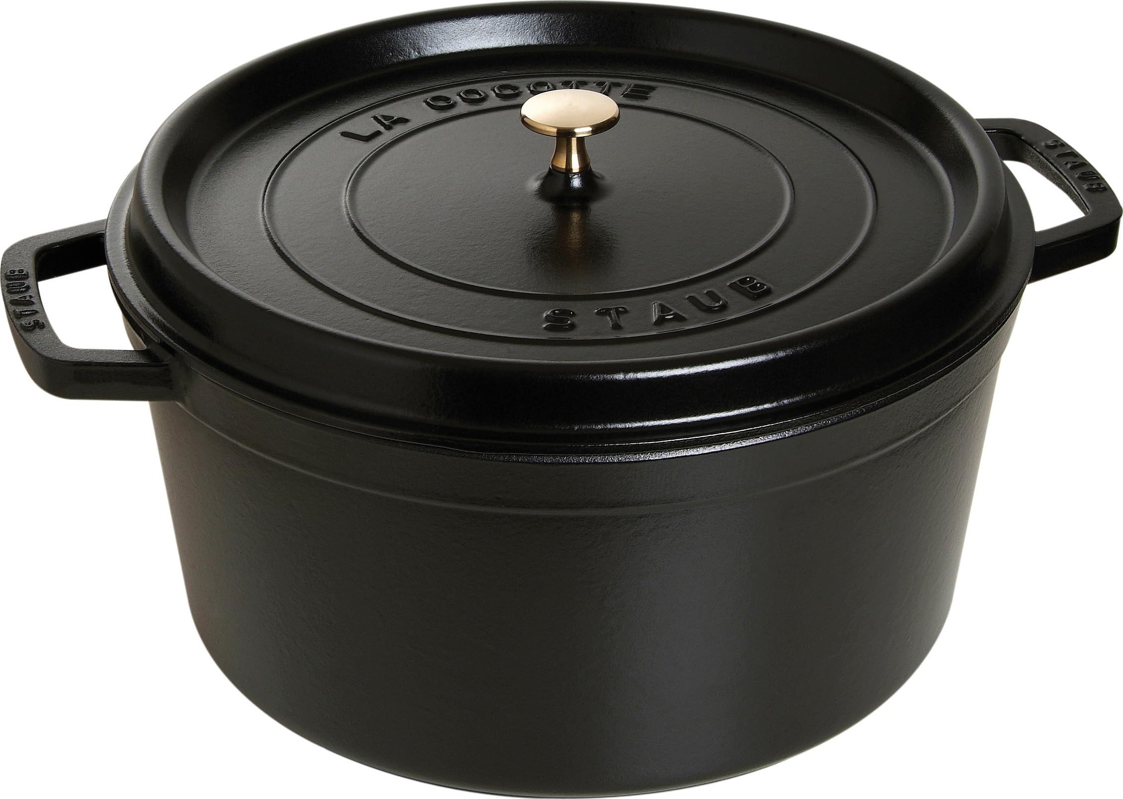 Amazon.com: Staub 1103425 Black Cast Iron 13.25 Qt. Round Cocotte