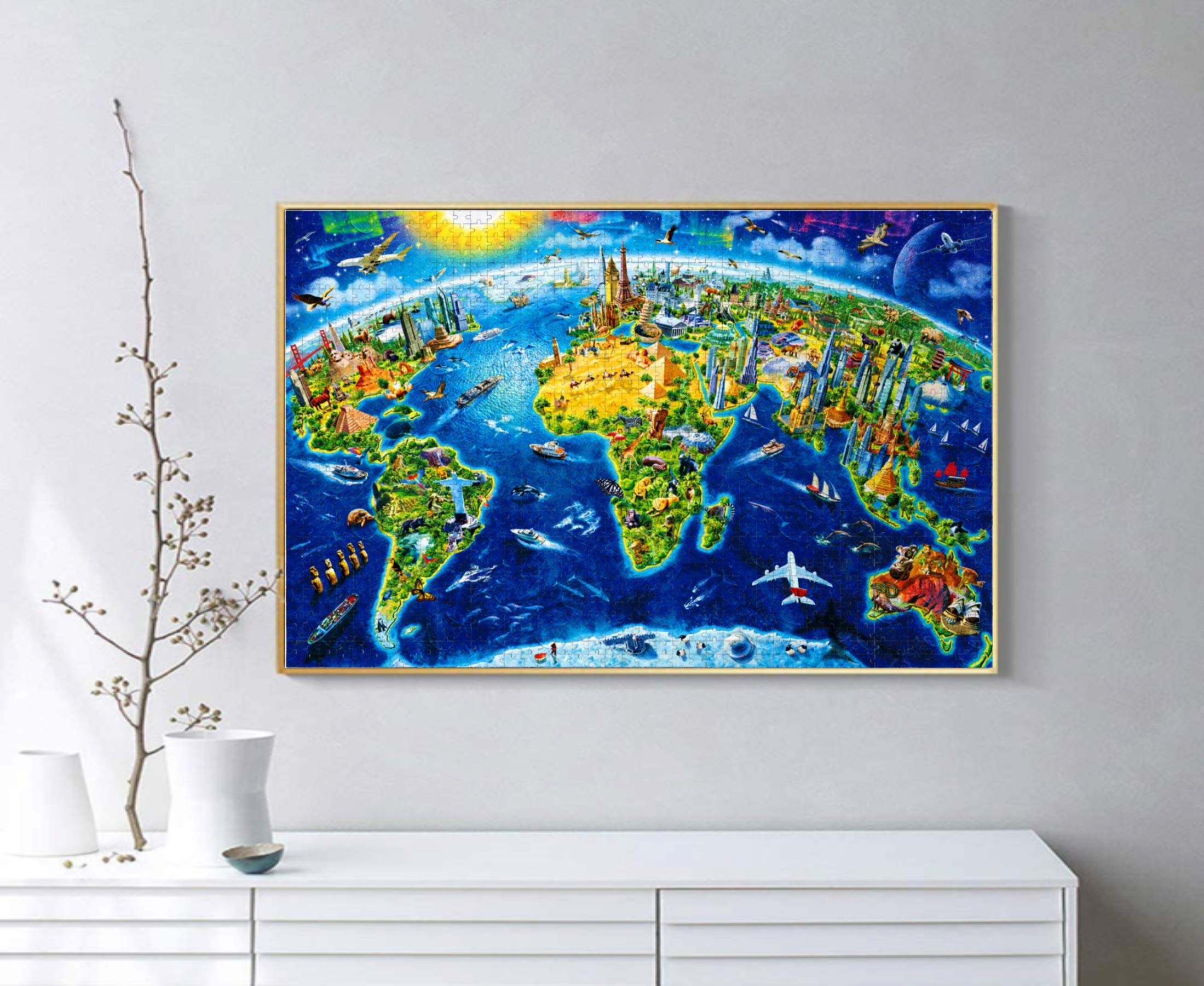 Amazon.co.jp: CHengQiSM 1000ピース ジグソーパズル 世界地図 パズル