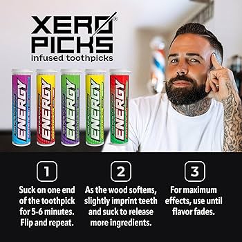 Amazon.com: Xero Picks Energy Caffeine Flavored Toothpicks B12 for