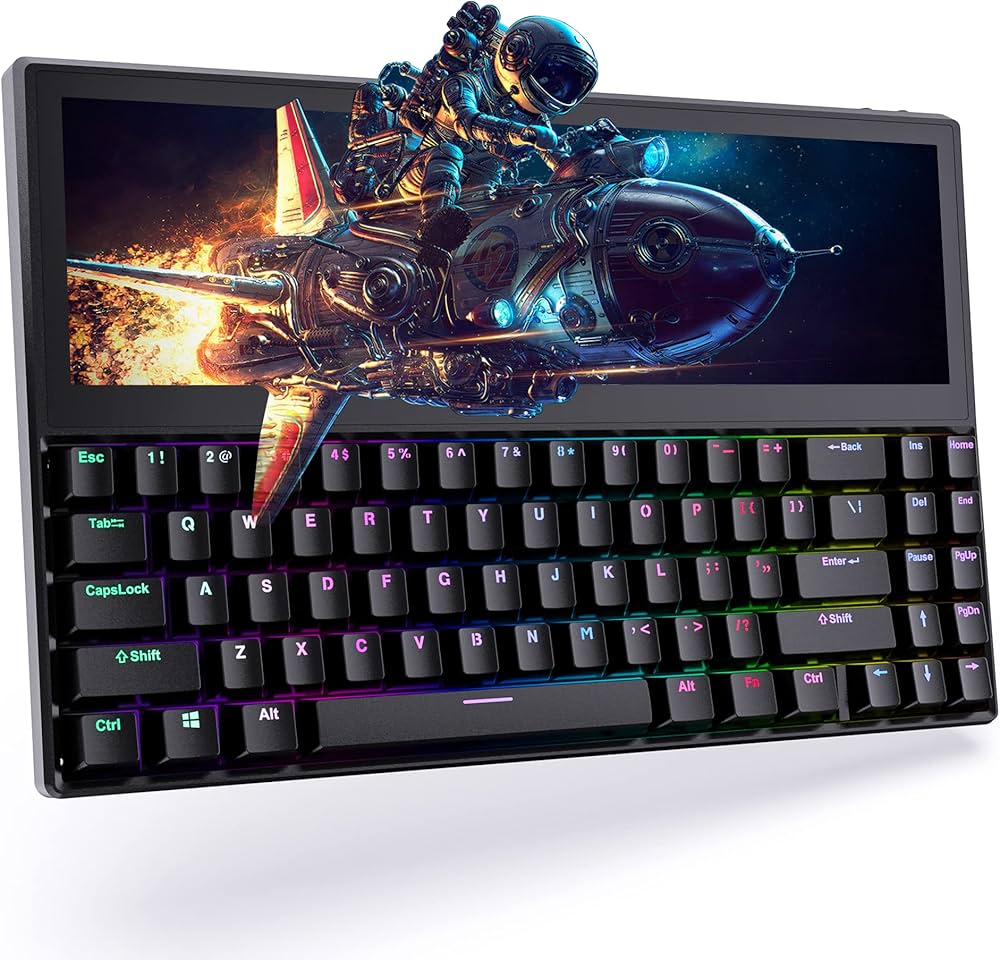 Amazon | Kwumsy ポータブルモニター 分割画面キーボード メカニカル多