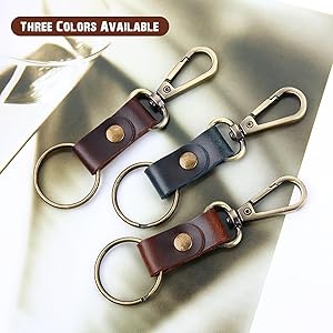 MY MEMORY Handmade Genuine Leather Key Chain,Universal Key Fob
