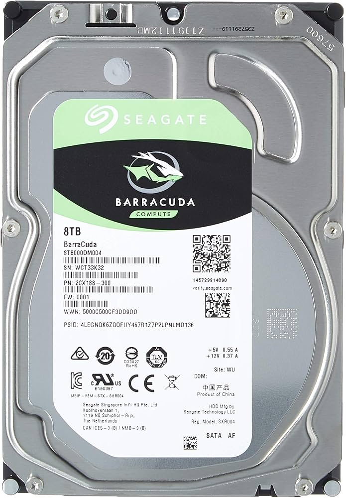 Seagate Barracuda ST8000DM004 8TB 3.5 inch SATA 6GB/s Internal