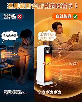 Amazon | Nasida セラミックヒーター【秒で速暖】セラミックファン