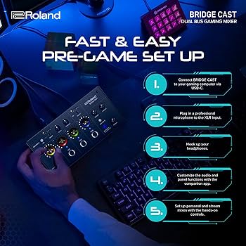 Amazon.com: Roland BRIDGE CAST Dual Bus Gaming Mixer in Black
