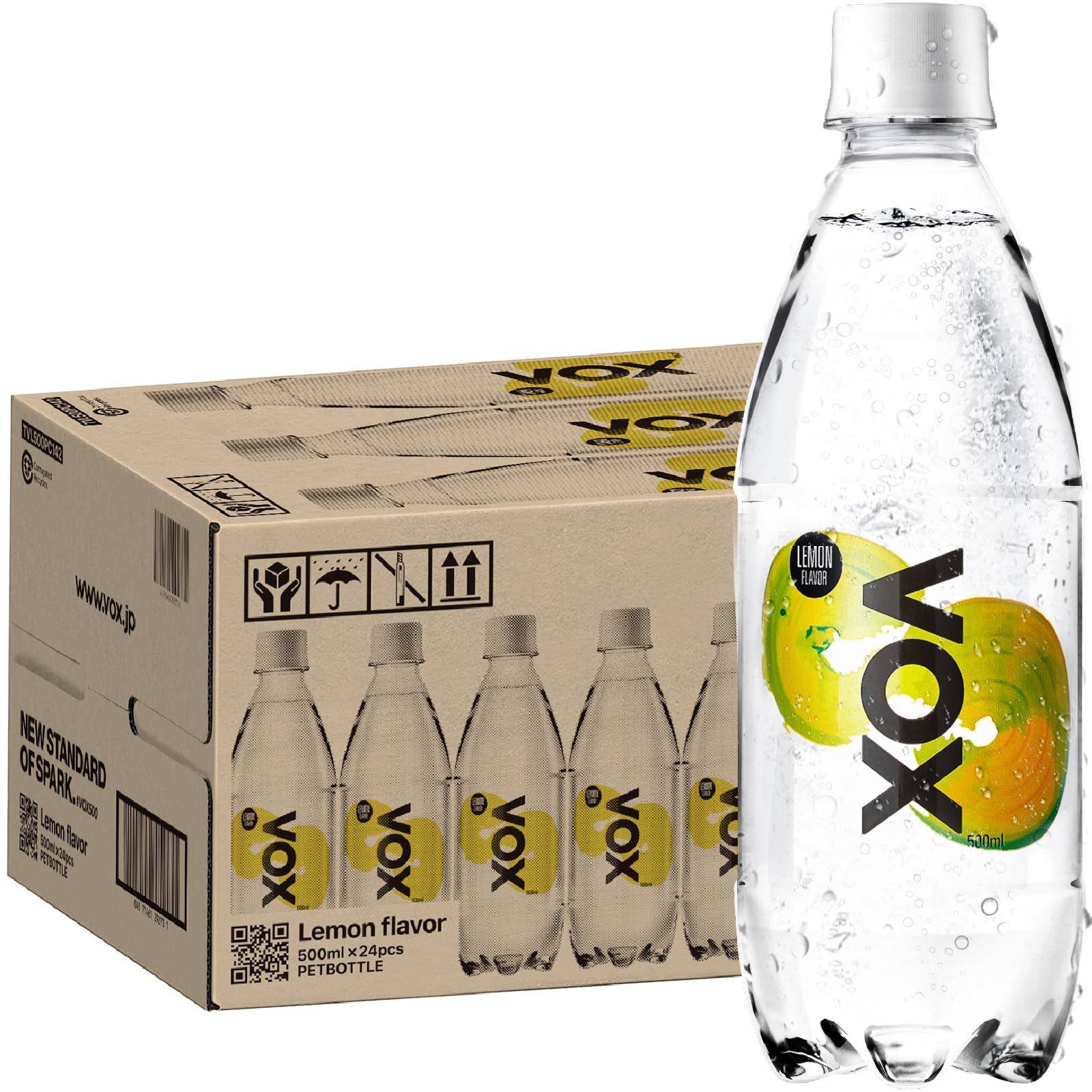 Amazon.co.jp: VOX(ヴォックス) 強炭酸水 レモンフレーバー 無糖 500ml