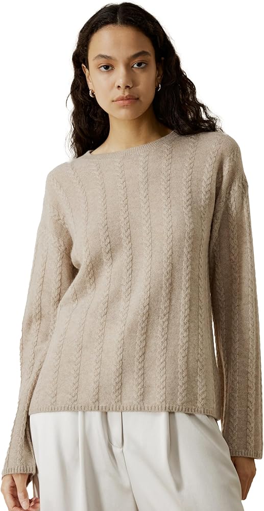 LilySilk 100% Baby Cashmere Sweater Womens Oversized Drop-Shoulder