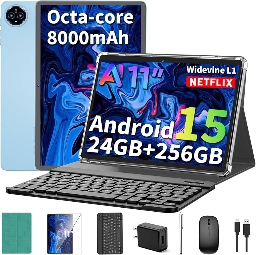 Amazon.com : 2026 11 inch Tablet, Android 15 Tablets with Keyboard