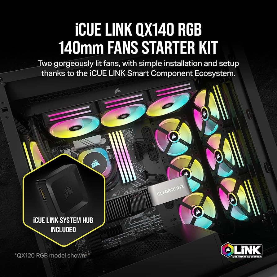 Amazon.com: Corsair iCUE Link QX140 RGB 140mm Magnetic Dome RGB