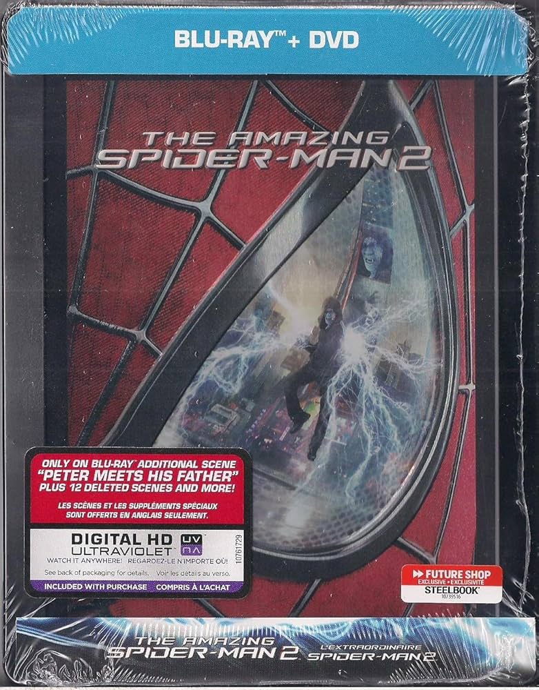Amazon.com: THE AMAZING SPIDERMAN 2 BLURAY AND DVD STEELBOOK