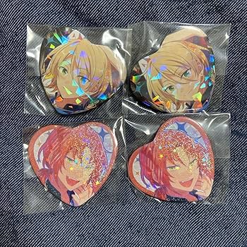 Amazon.co.jp: あんスタ 月永レオ 白鳥藍良 スタフォニ ハート缶バッジ