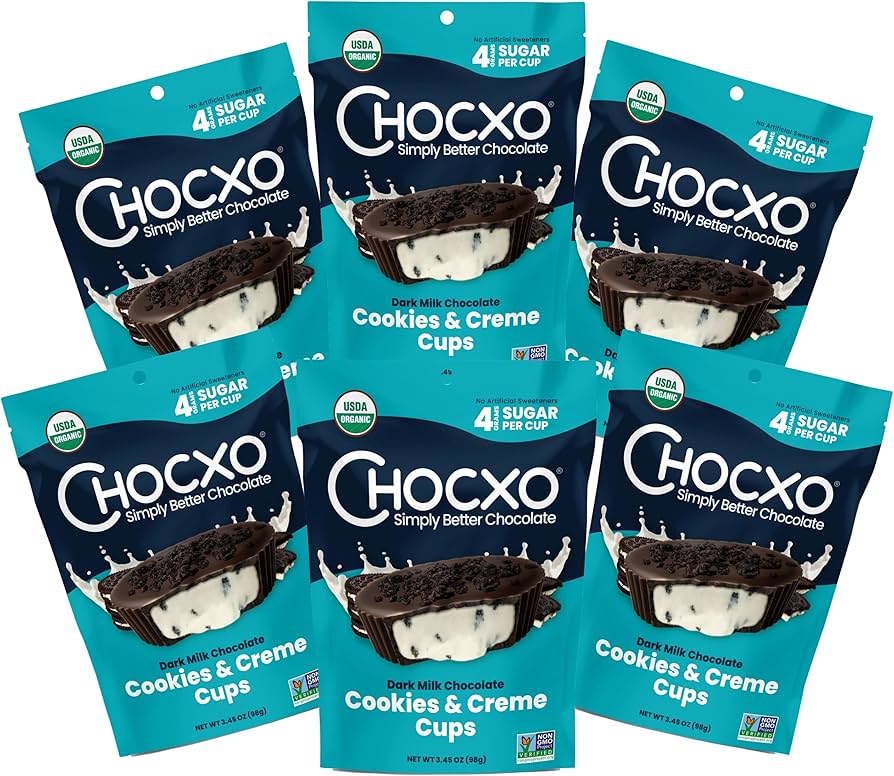 Amazon.com : Chocxo Dark Milk Chocolate Cookies & Crème Cups