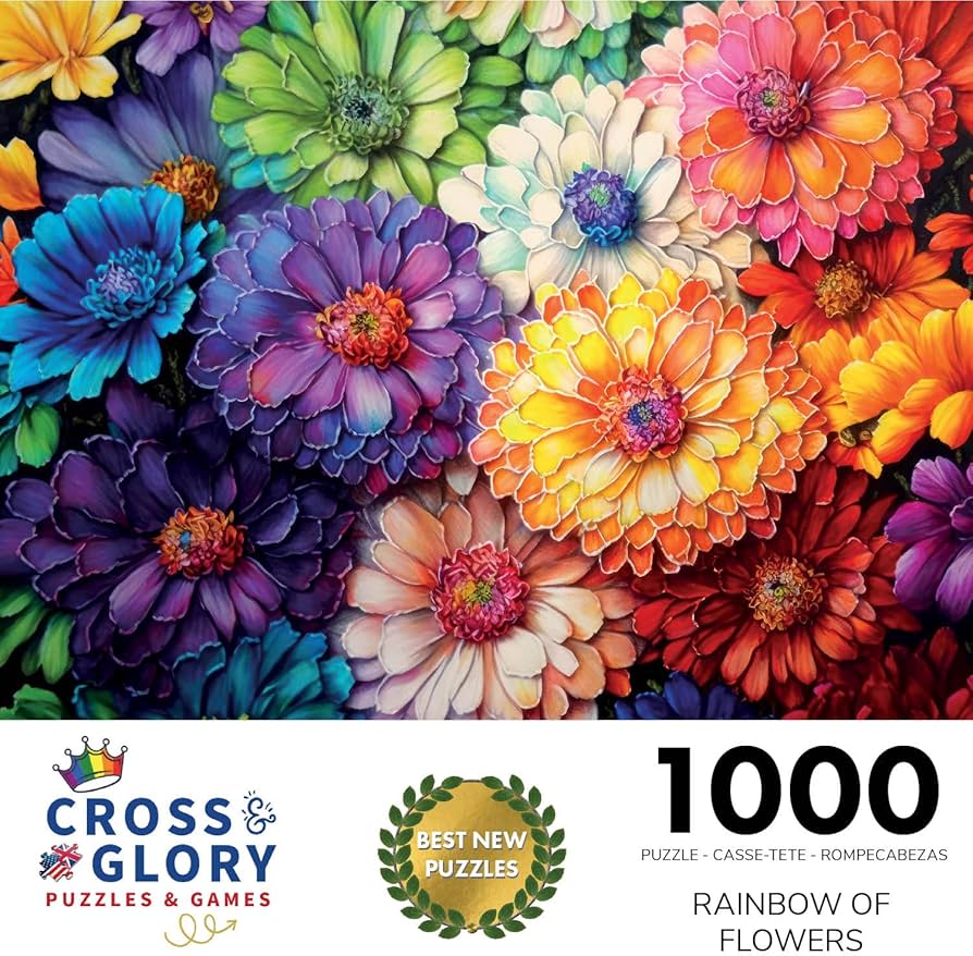 Amazon.com: Cross & Glory - Rainbow of Flowers - 1000 Piece Jigsaw
