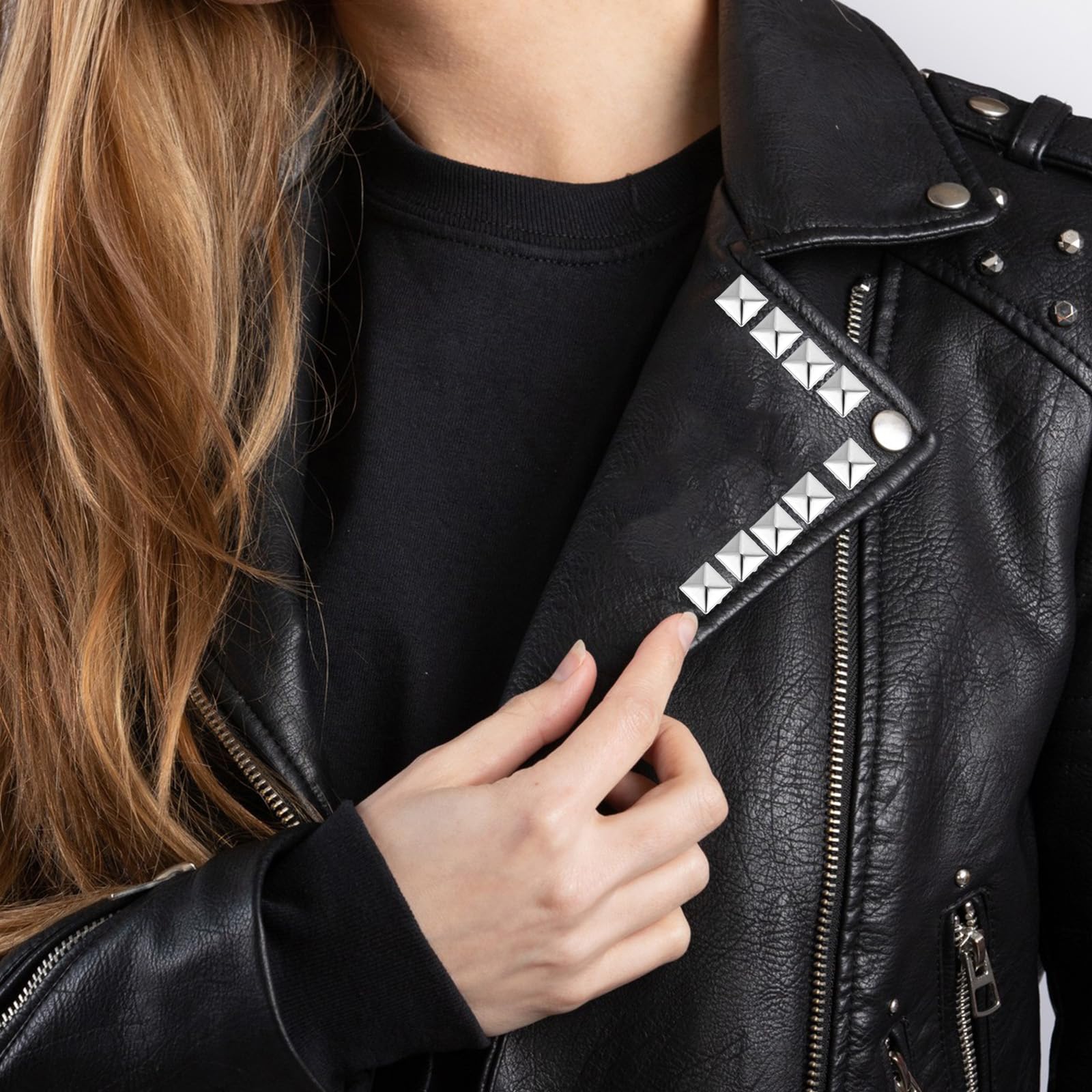 Amazon.com: 100 Sets Pyramid Studs for Clothing, 10mm Silver Metal