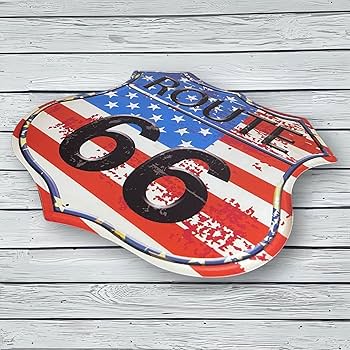 Amazon | 30×30cm ブリキ 看板 プレート ROUTE ルート 66 USA アメカジ
