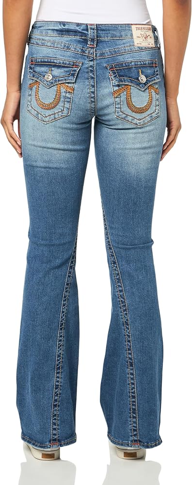 True Religion Women's Rainbow Pkt Joey Lr Flare Big T, San