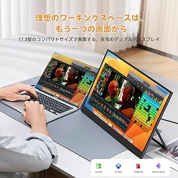 Amazon.co.jp: EVICIV モバイルモニター 17.3インチ FHD 350Nit 高輝度