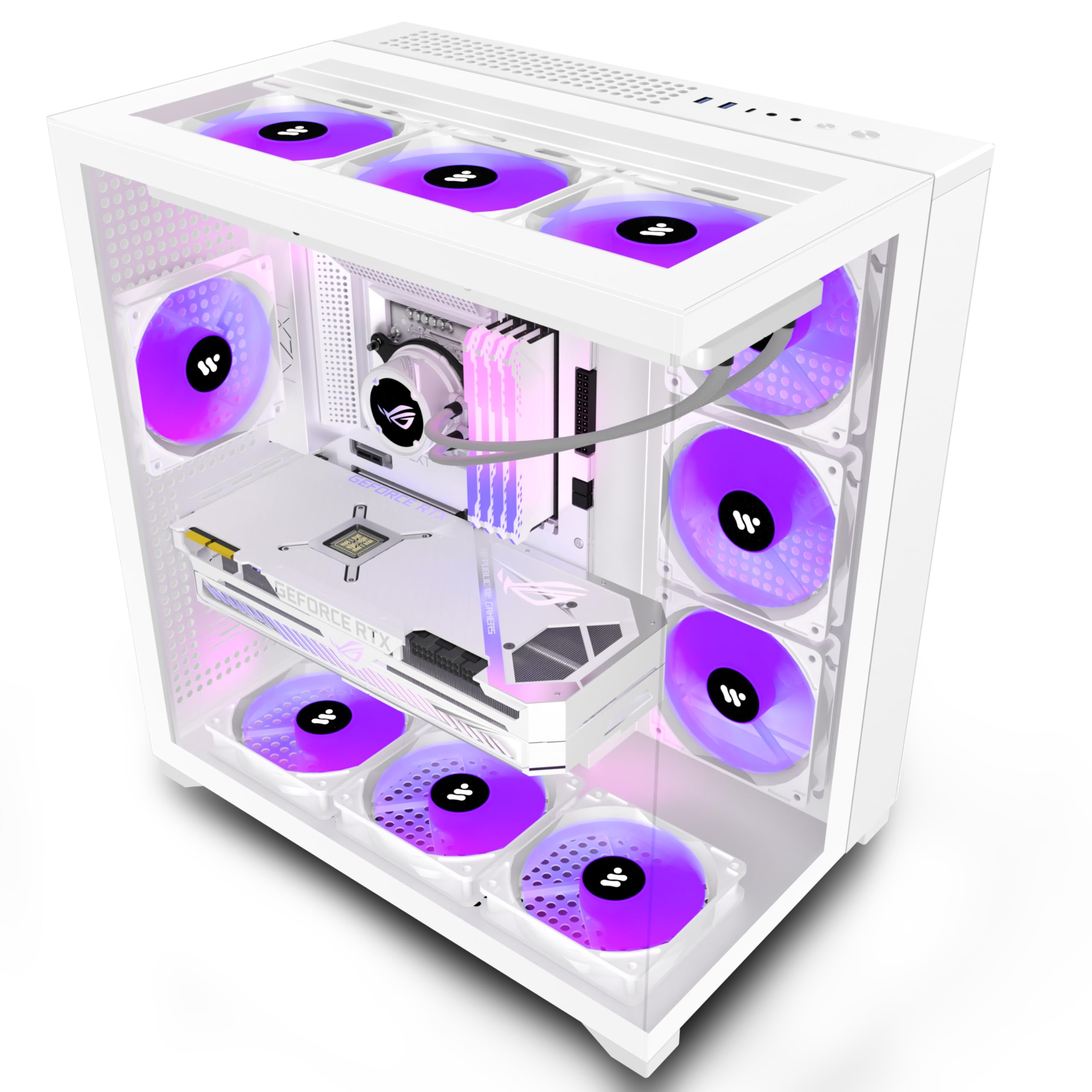 Amazon.co.jp: KEDIERS PCケース ミドルタワー,3 PWMケースファン