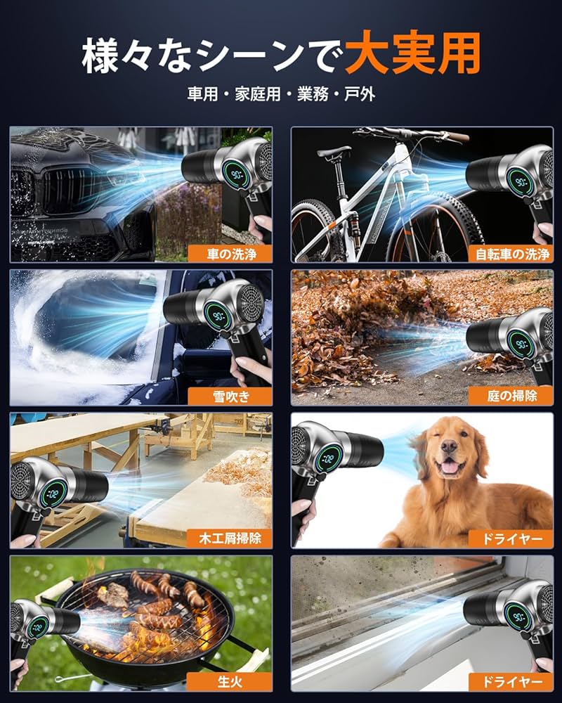 Amazon | ブロワー 強力 洗車 Semtyait新登場【プロ監修・2600g超強