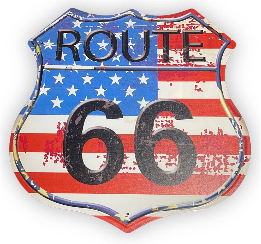 Amazon | 30×30cm ブリキ 看板 プレート ROUTE ルート 66 USA アメカジ