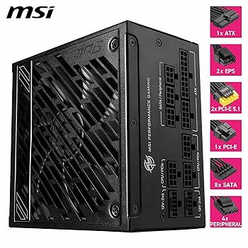 Amazon | MSI MPG A1250GS PCIE5 PC電源ユニット 1250W ATX3.1/PCIe
