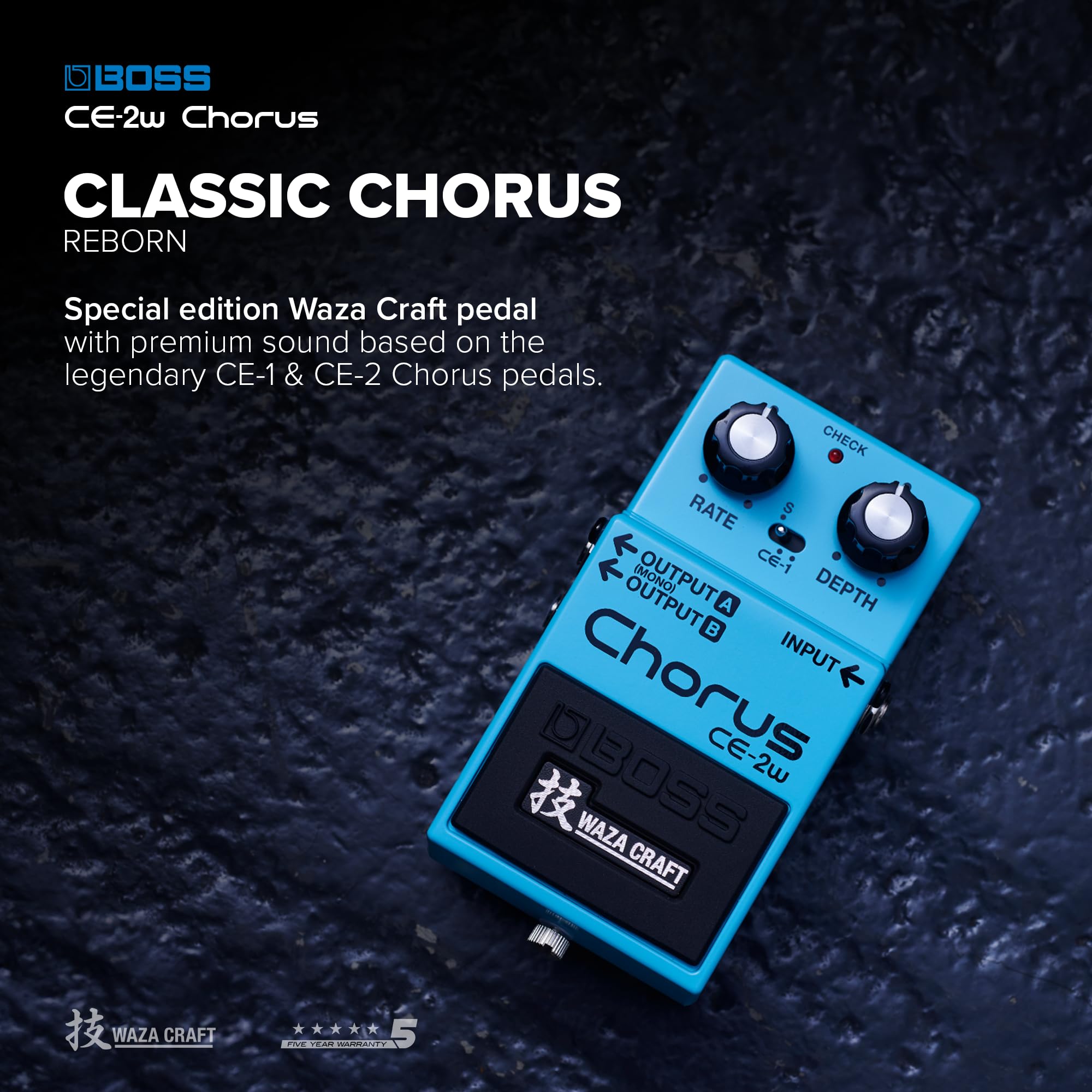 Amazon.com: BOSS CE-2W Chorus | Premium Waza Craft Guitar Effect