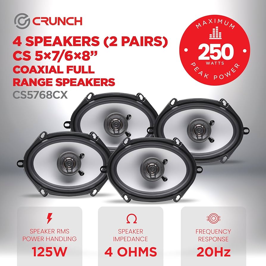 Amazon.com: Crunch CS-5768CX 2 Pack 250 Watts Full Range 2-Way 4