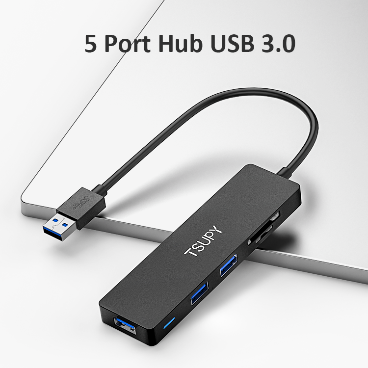 Amazon.com: USB Hub 3.0, TSUPY 5 in 1 Multiport Adapter USB 3.0
