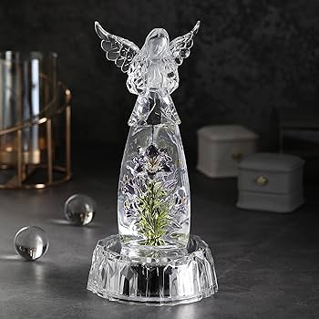 Amazon.co.jp: DARMOMOON アクリル 祈る天使 花 妖精 置物 像 彫刻