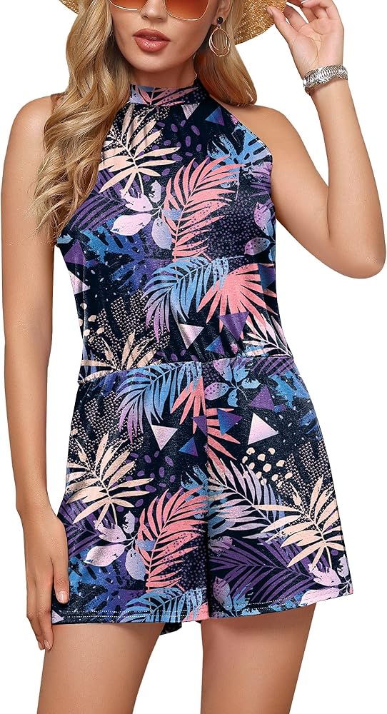 Amazon.com: Spadehill Women Beach Floral Sleeveless Tropical