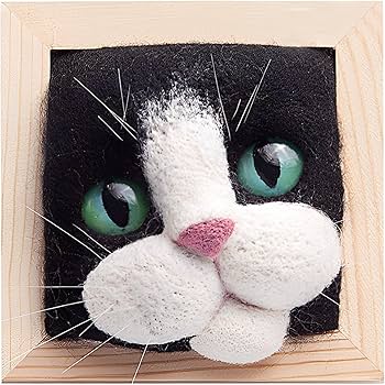 Amazon.co.jp: AZ-FRONT 羊毛フェルト DIY キット 手作り猫顔デザイン