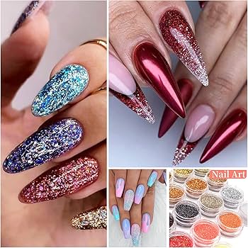 Amazon.co.jp: ネイル グリッター ラメパウダー 24個セット ケース入り