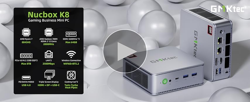 GMKtec Gaming Mini PC AMD Ryzen 7 8845HS 32GB DDR5 Dual Channel