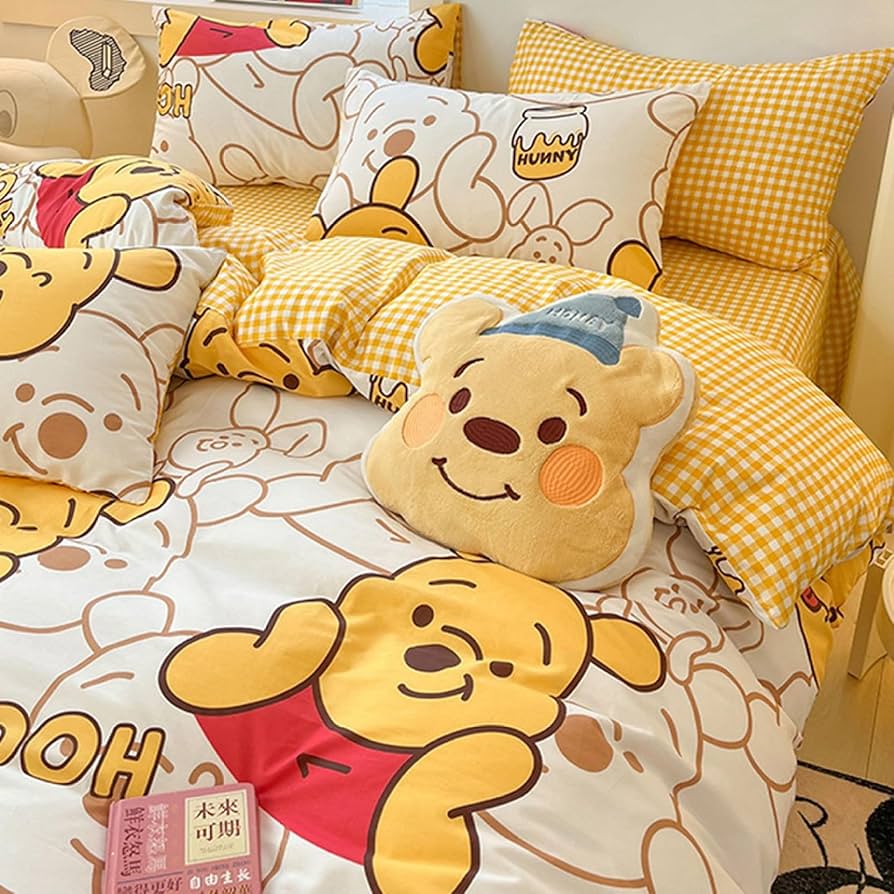 Amazon｜くまのプーさん 布団カバー 掛け布団カバー 綿100% 3点セット