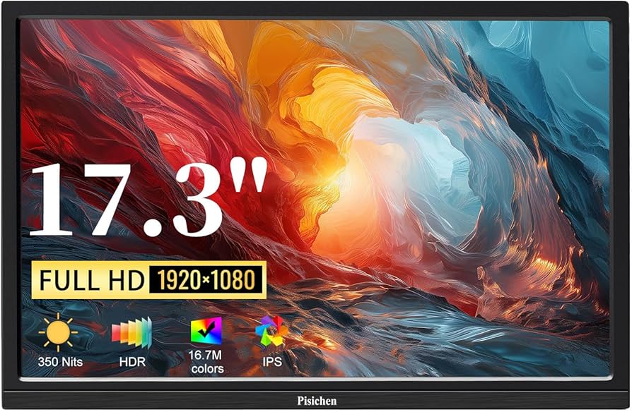 Amazon.com: Pisichen Portable Monitor 17.3 Full HD 1920x1080P
