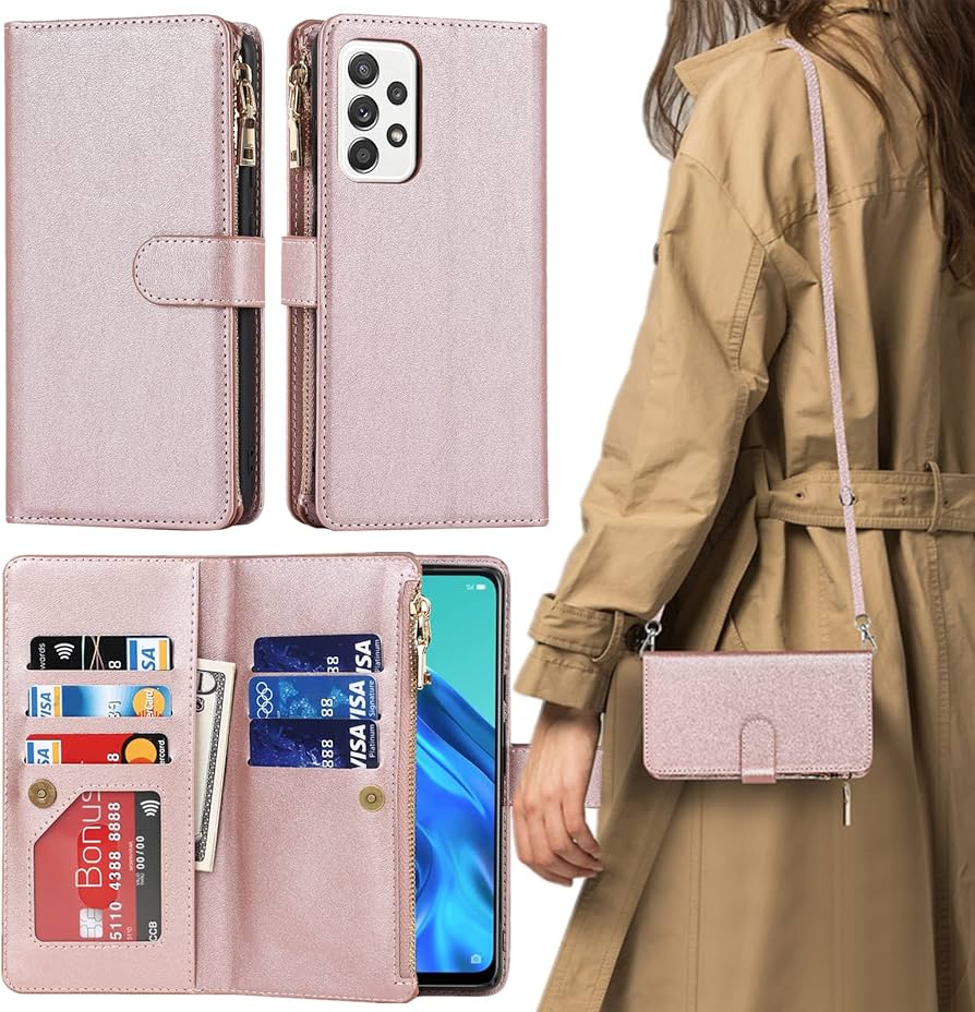 Amazon.co.jp: Galaxy A52 5G ケース 手帳型 ショルダー クロスボディ