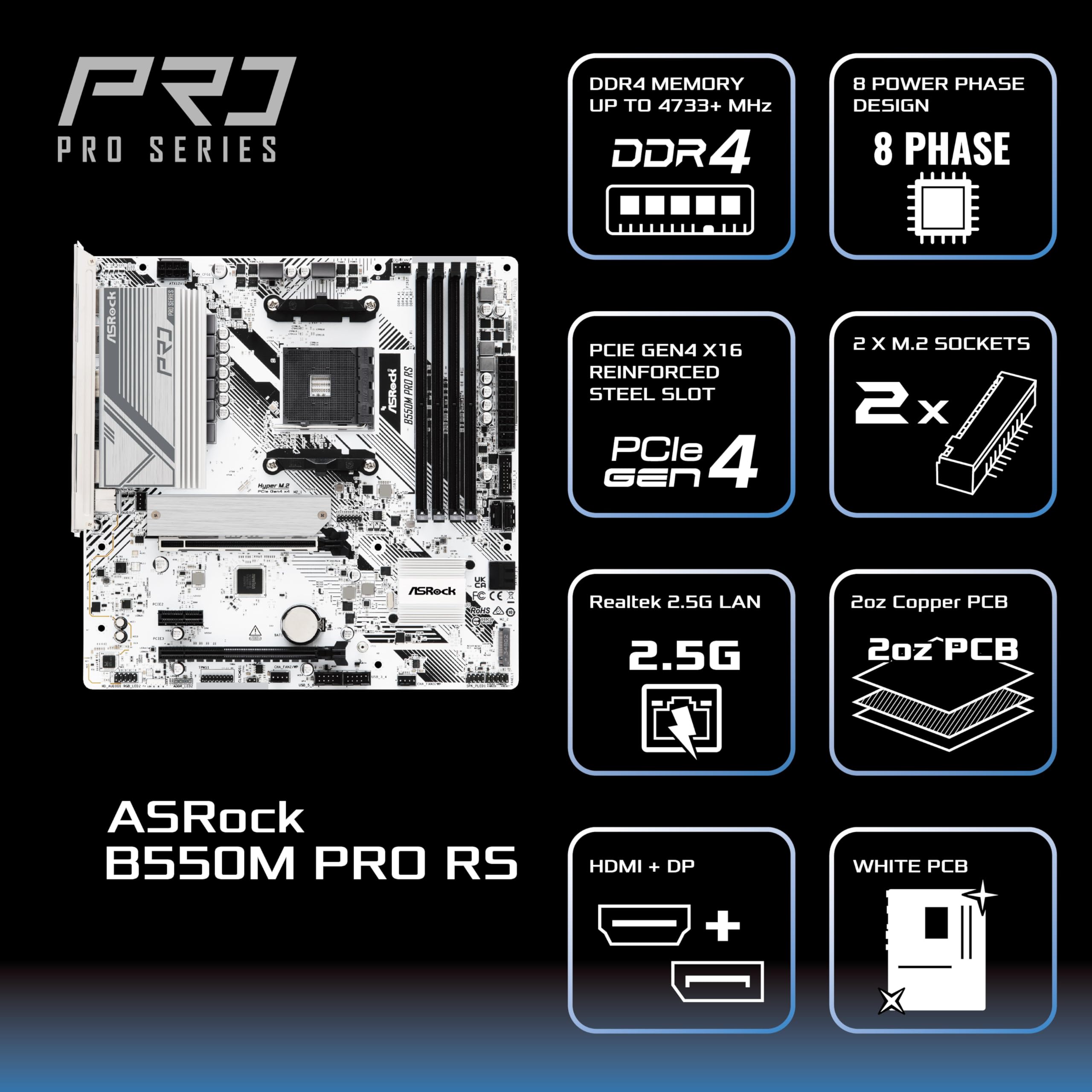 Amazon | ASRock マザーボード B550M Pro RS AMD Ryzen 5000 シリーズ