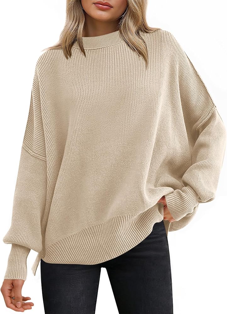 ANRABESS Women Oversized Sweaters Batwing Long Sleeve 2026 Fall
