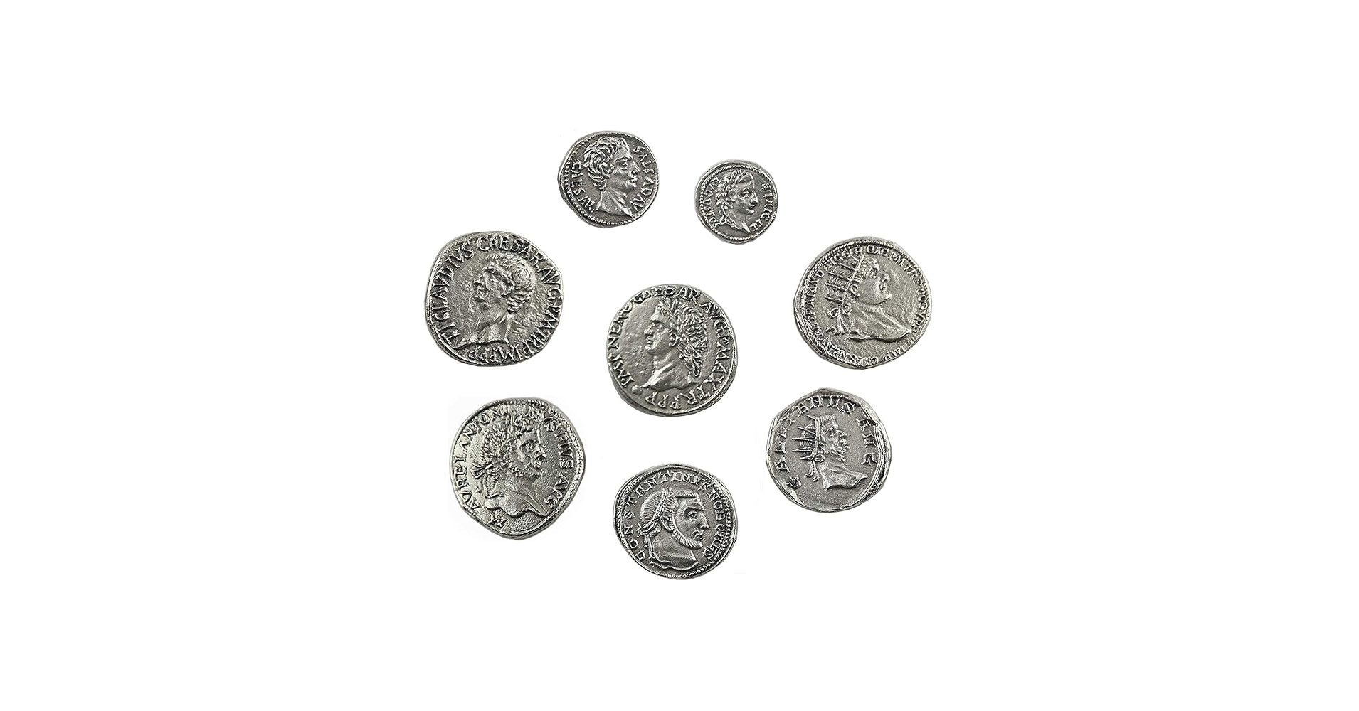 Amazon.com: Lazzaroitaly Roman metal coins. 8-piece set. Galvanic
