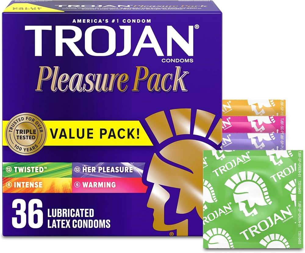 Amazon.com: TROJAN Pleasure Pack Assorted Condoms, Lubricated