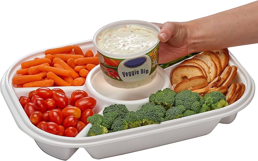 Amazon.com | Buddeez Jumbo Divided Serving Tray with Lid
