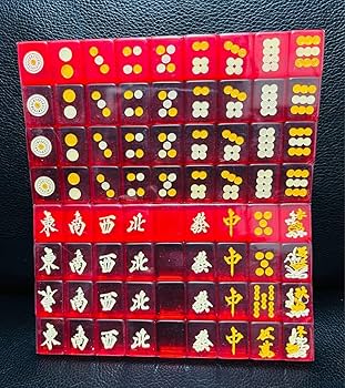 Amazon | 麻雀牌 ミニ麻雀牌セット 赤 透明牌 スケルトン クリア