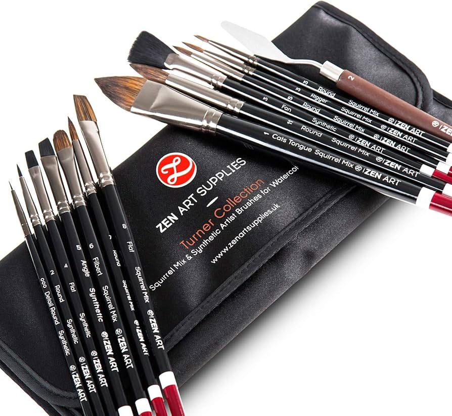 Amazon.com: Professional Watercolor Brush Set – 14 Squirrel and