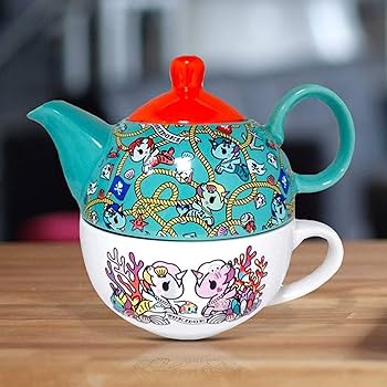 Amazon.com | Tokidoki 11oz Ceramic Teapot and 9oz Mug Set: Teapots
