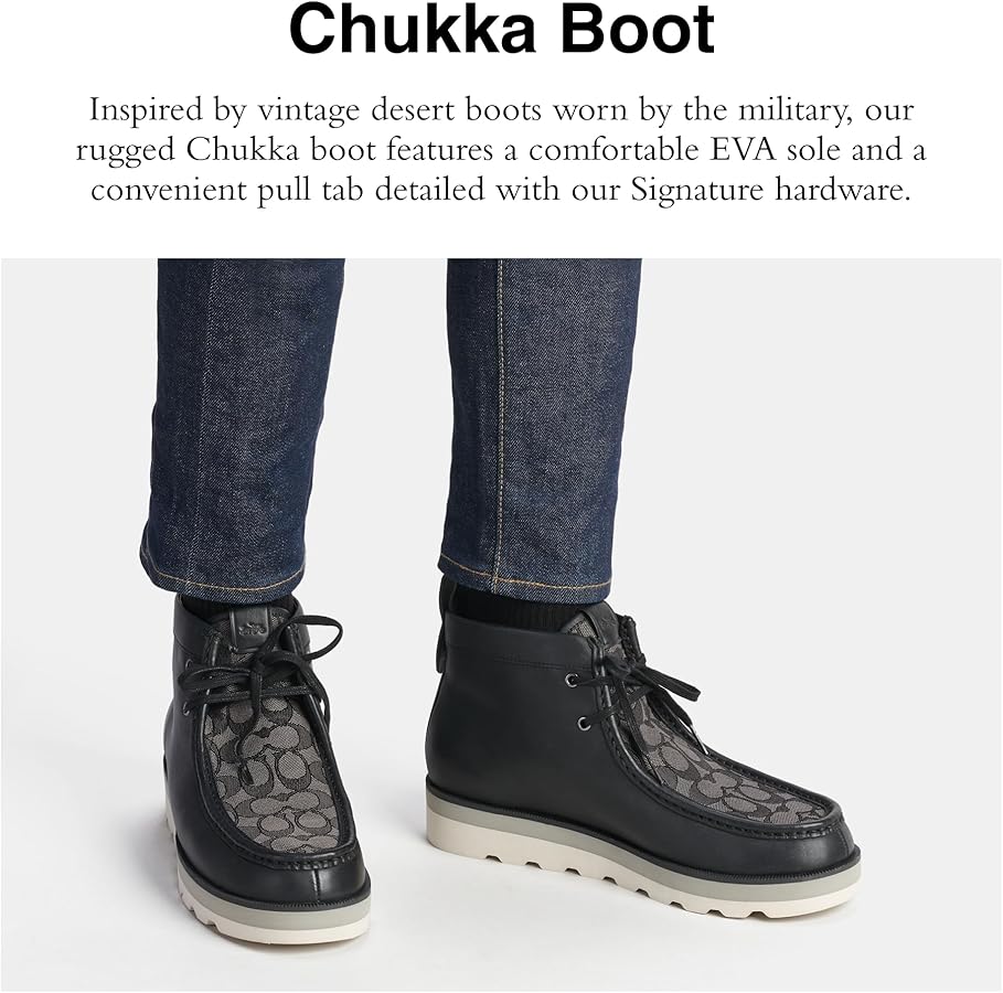 Amazon.com | COACH Signature Chukka Boot Black 7.5 D (M) | Chukka