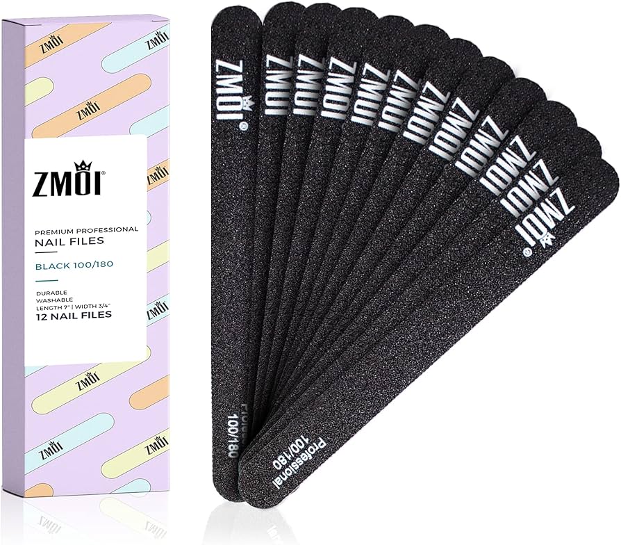 Amazon.com : ZMOI Professional Nail Files, 12 PCS Washable Double